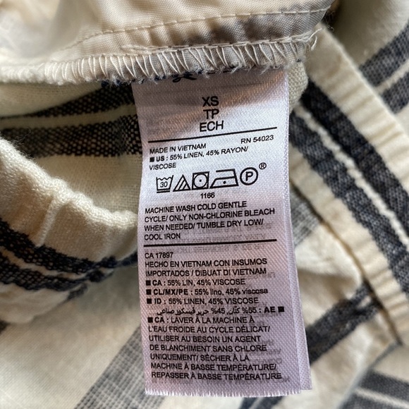 Striped Linen Cropped Pants XS - Picture 7 of 8